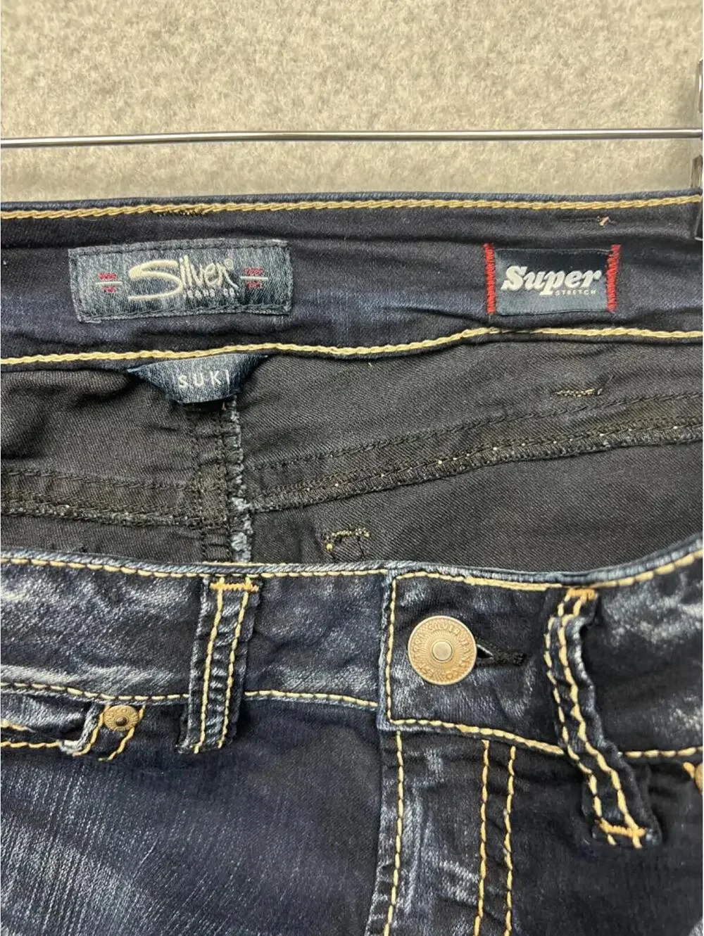 Silver Jeans Suki Super Stretch Mid Slim Boot Jeans W30 L33 Dark Wash Western
